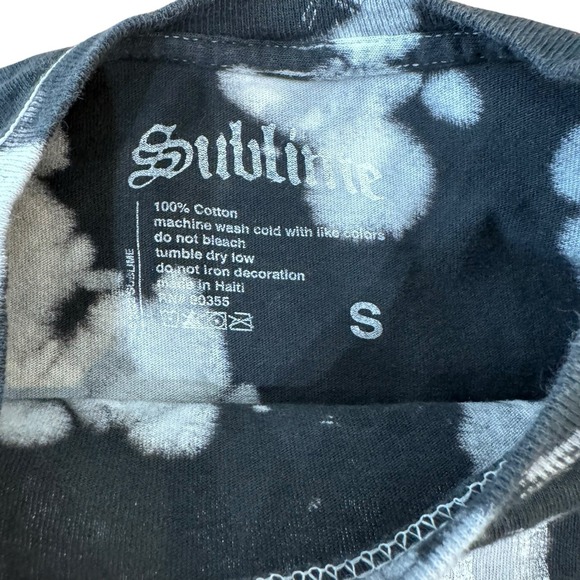 Sublime Sun Face Tie Dye T Shirt Black White Graphic Tee - Picture 2 of 5